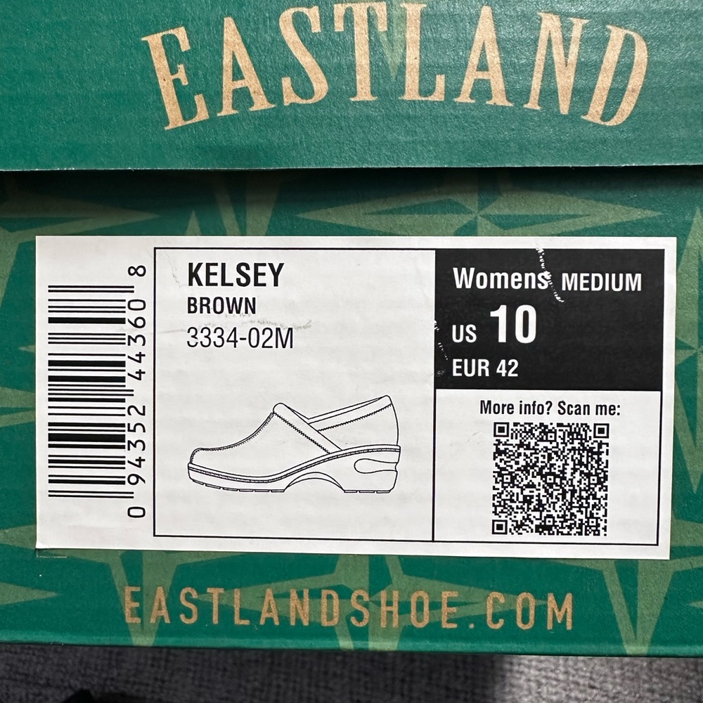 New Eastland Women’s Rich Brown Leather  Kelsey Clog Slip On Size 10 - Picture 5 of 6